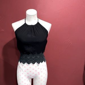 Hanger 221 Sexy Summer Ties Halter Top in Black!